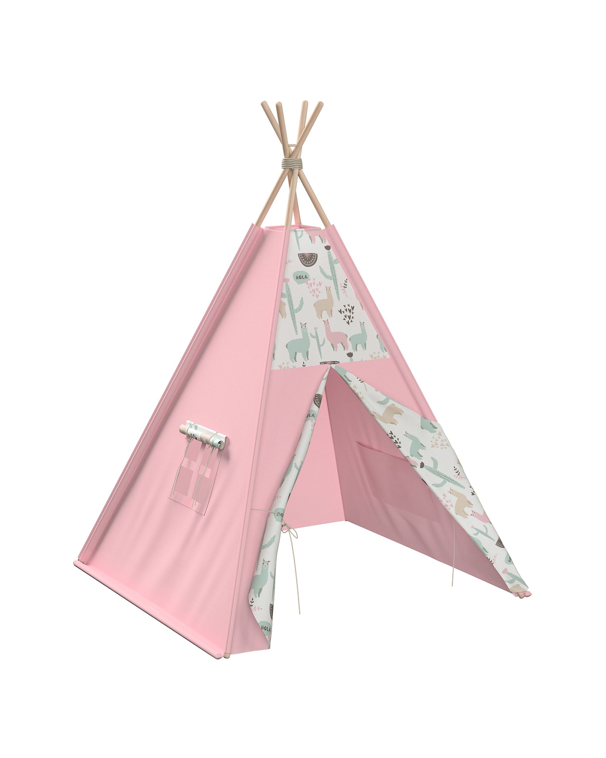 Tepee spalva žalia audinys raštuotas 