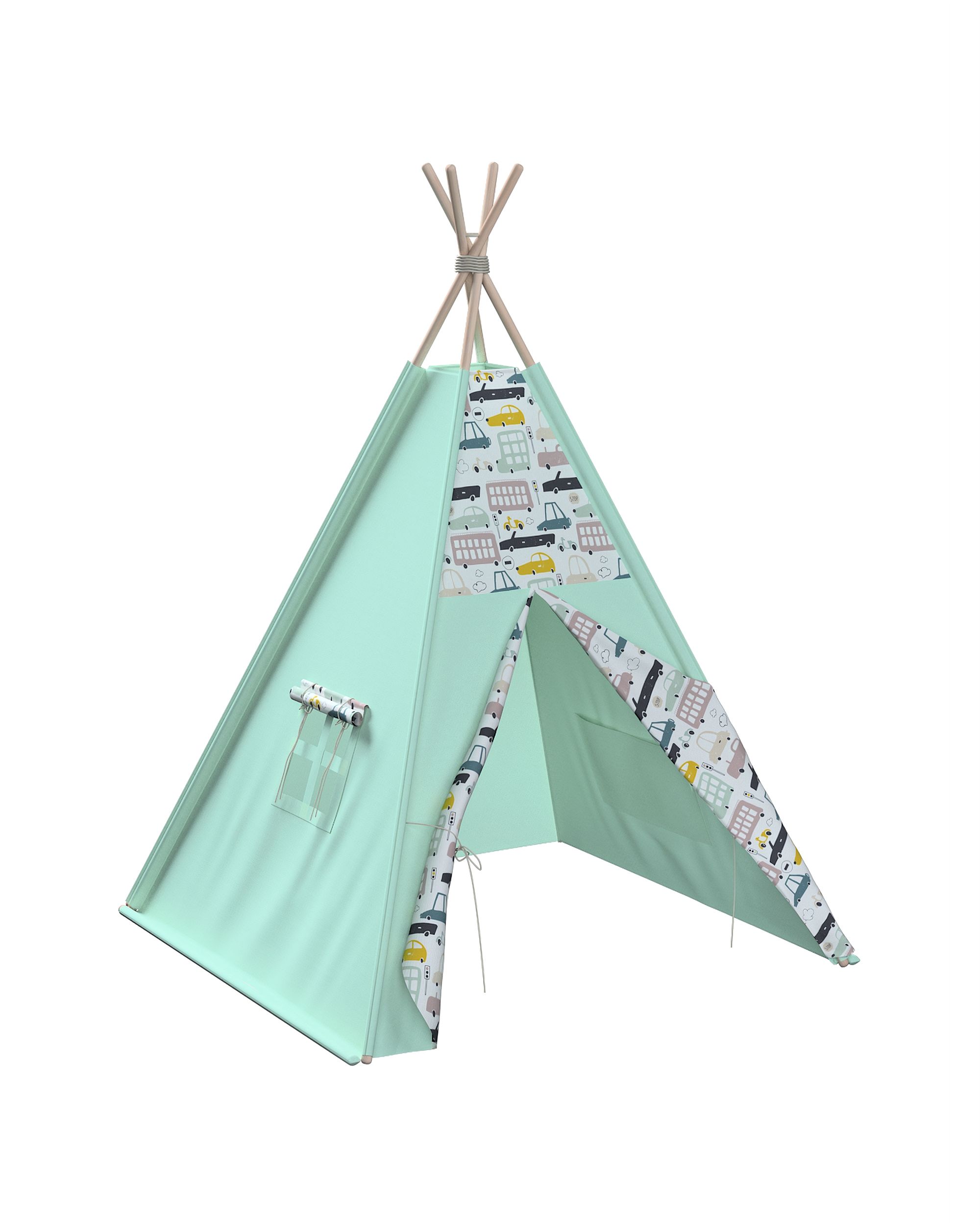 Tepee spalva smėlio audinys raštuotas 