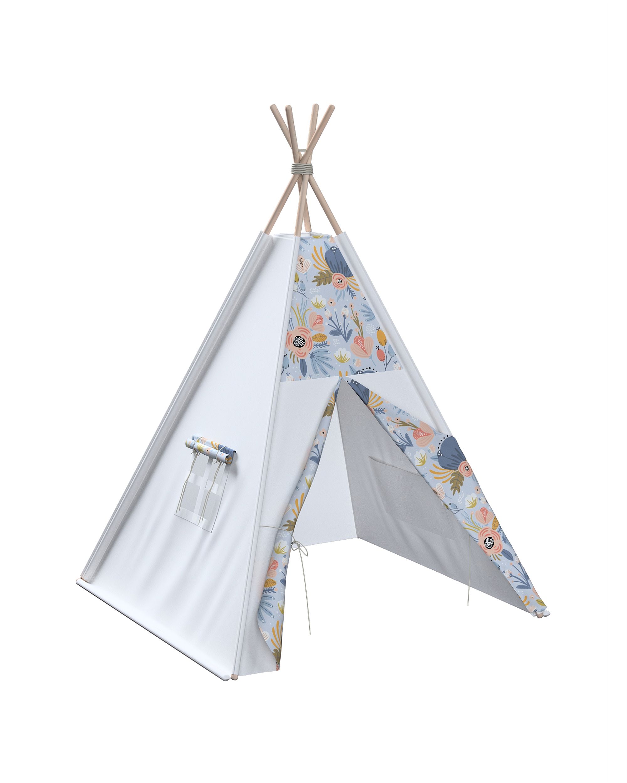 Tepee spalva mėlyna audinys raštuotas 