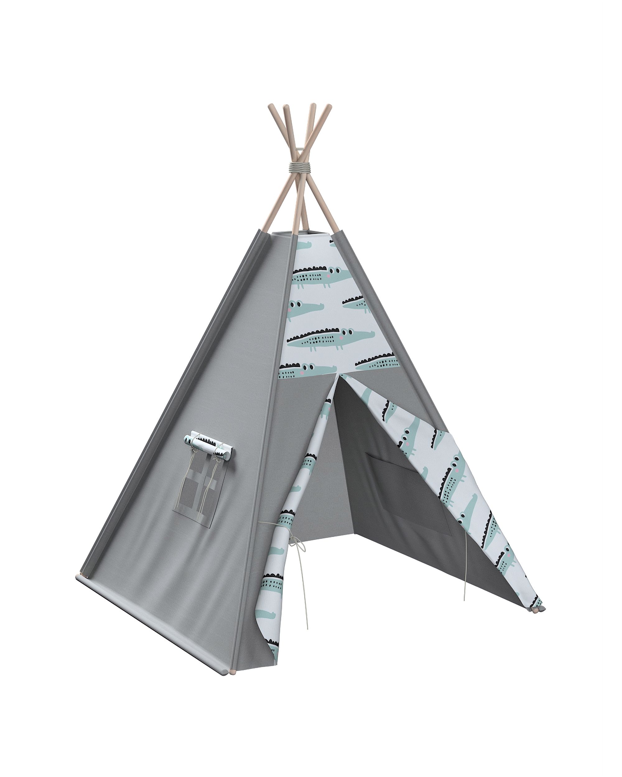 Tepee spalva žalia audinys raštuotas 