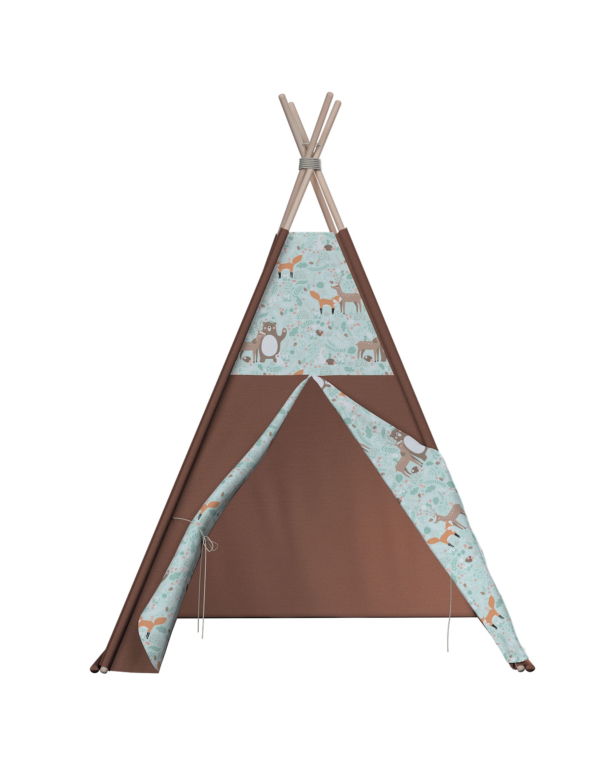 Tepee spalva žalia audinys raštuotas  (hover)
