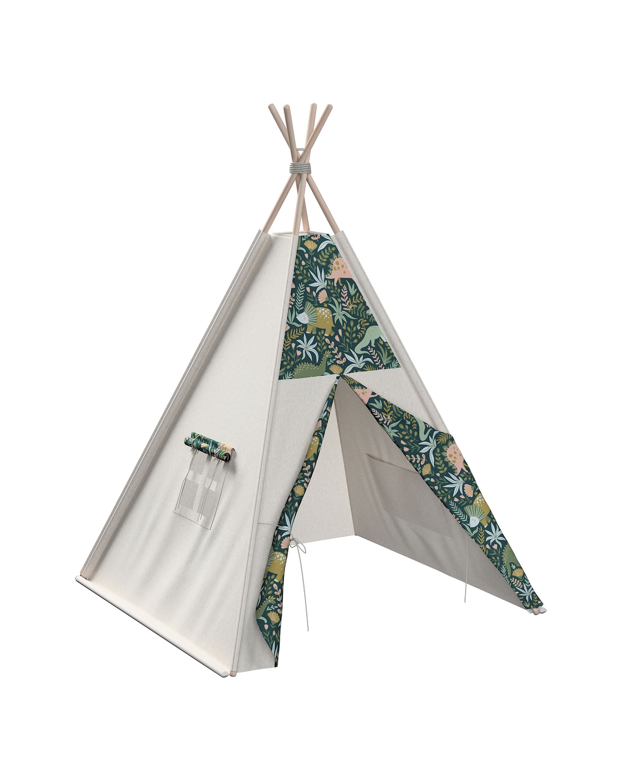 Tepee spalva žalia audinys raštuotas 