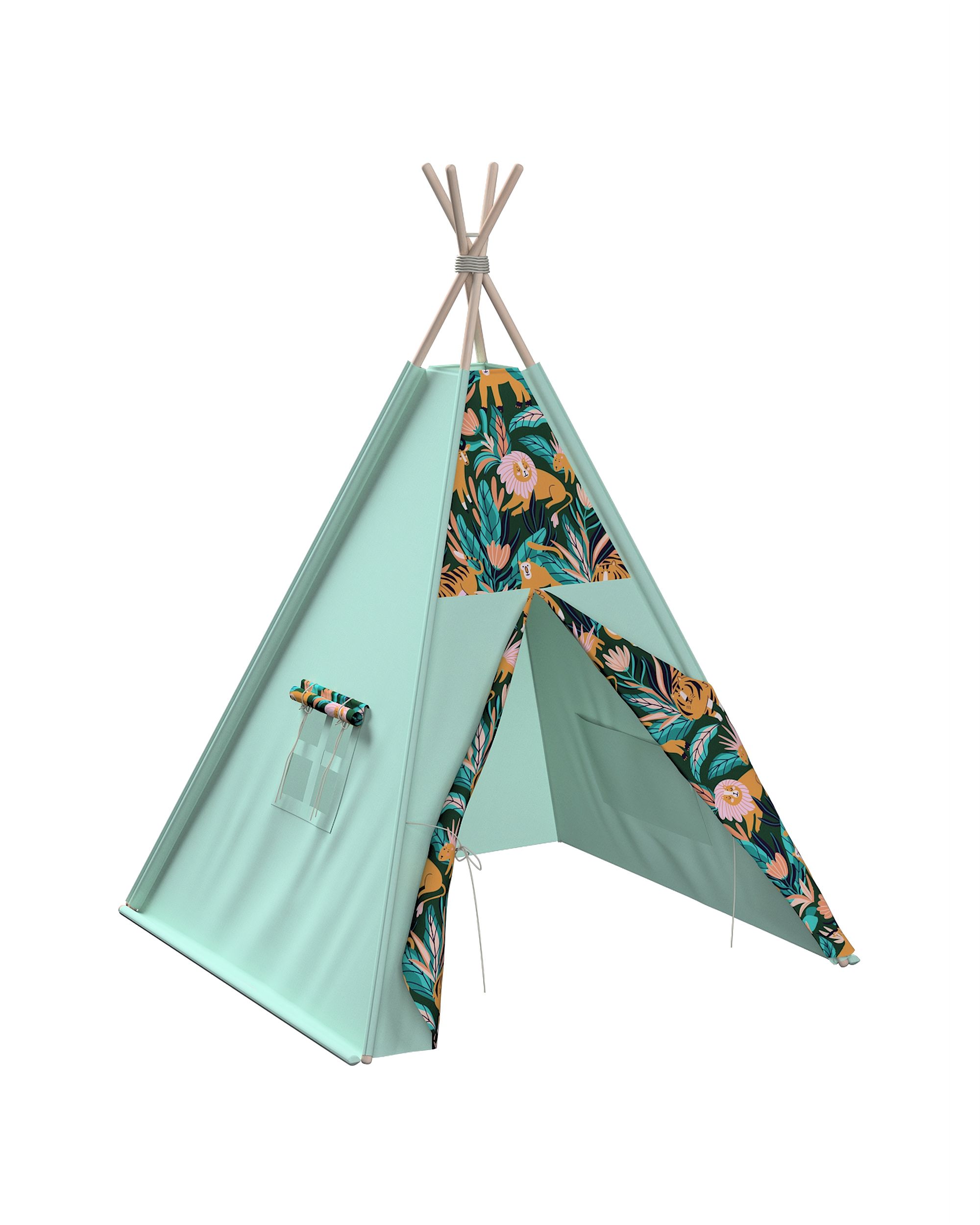 Tepee spalva oranžinė audinys raštuotas 