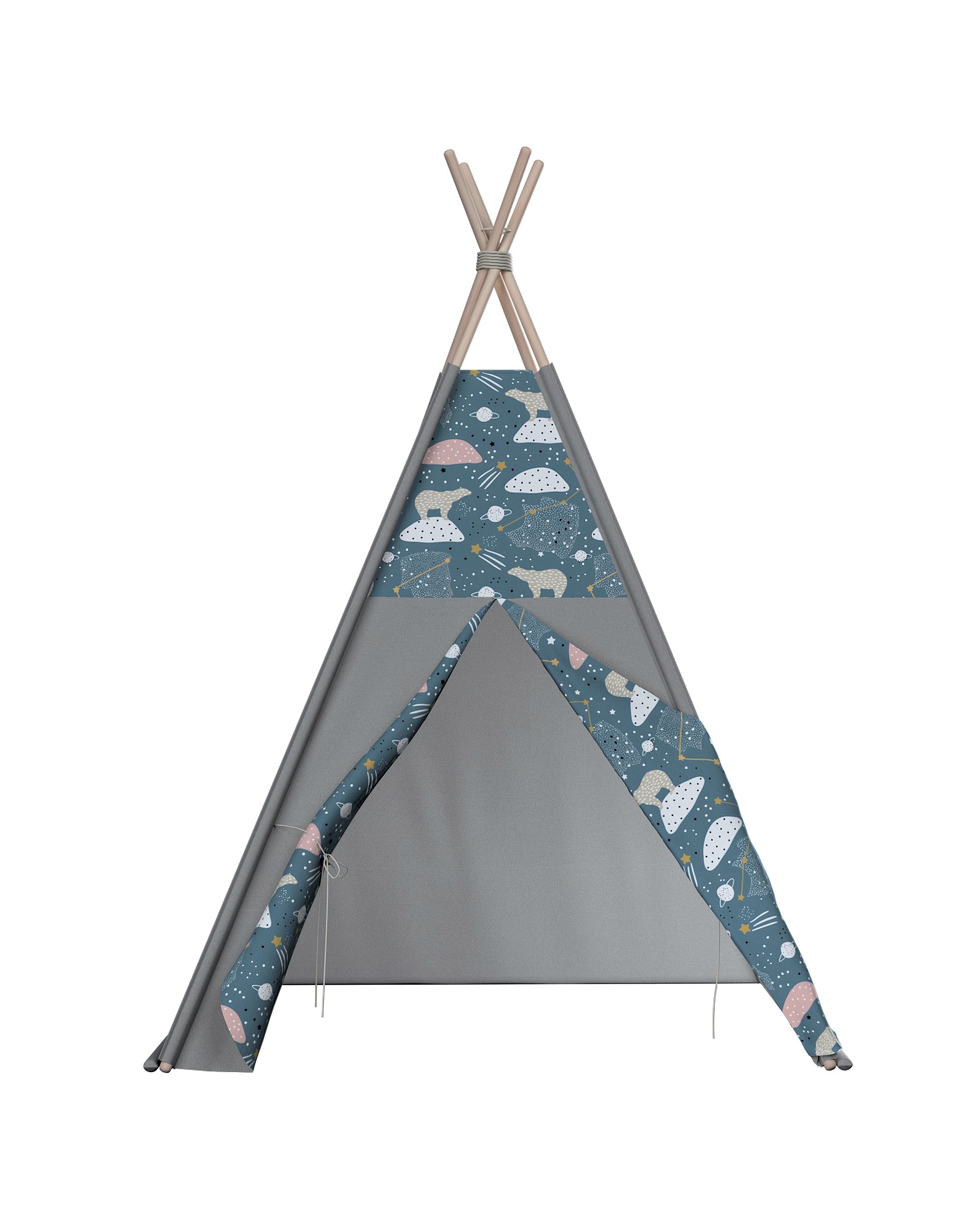 Tepee spalva mėlyna audinys raštuotas  (hover)