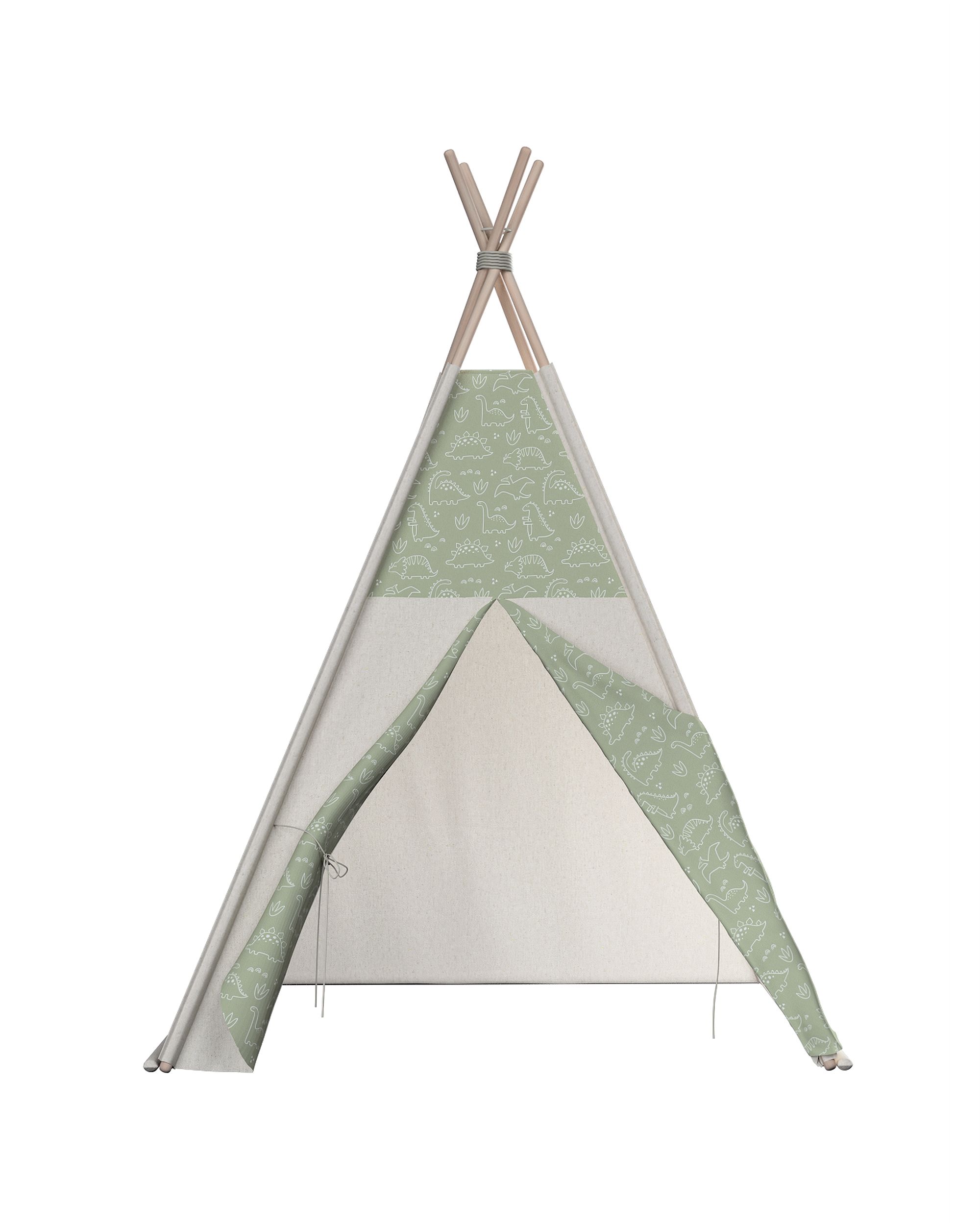 Tepee spalva žalia audinys raštuotas  (hover)