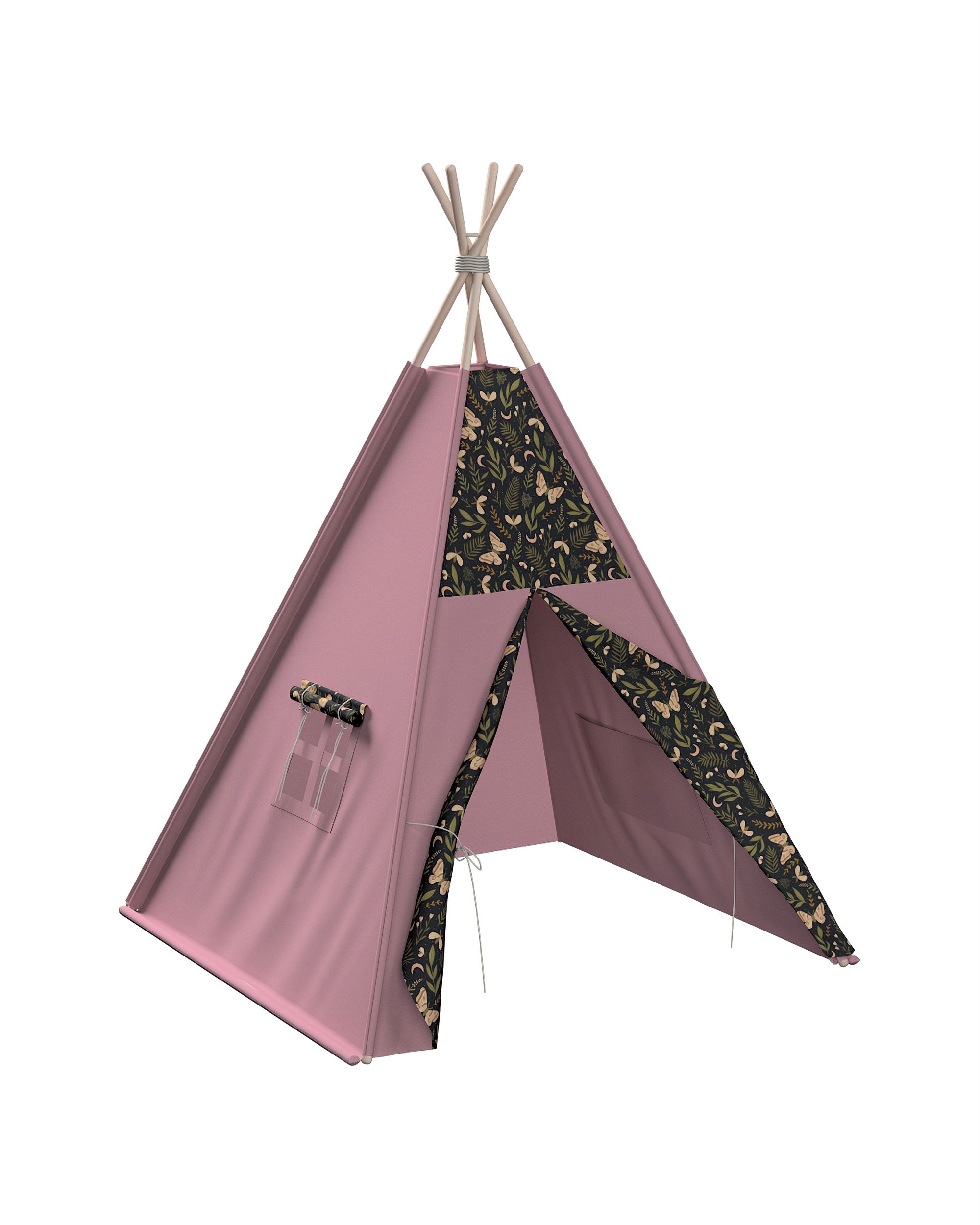 Tepee spalva juoda audinys raštuotas 