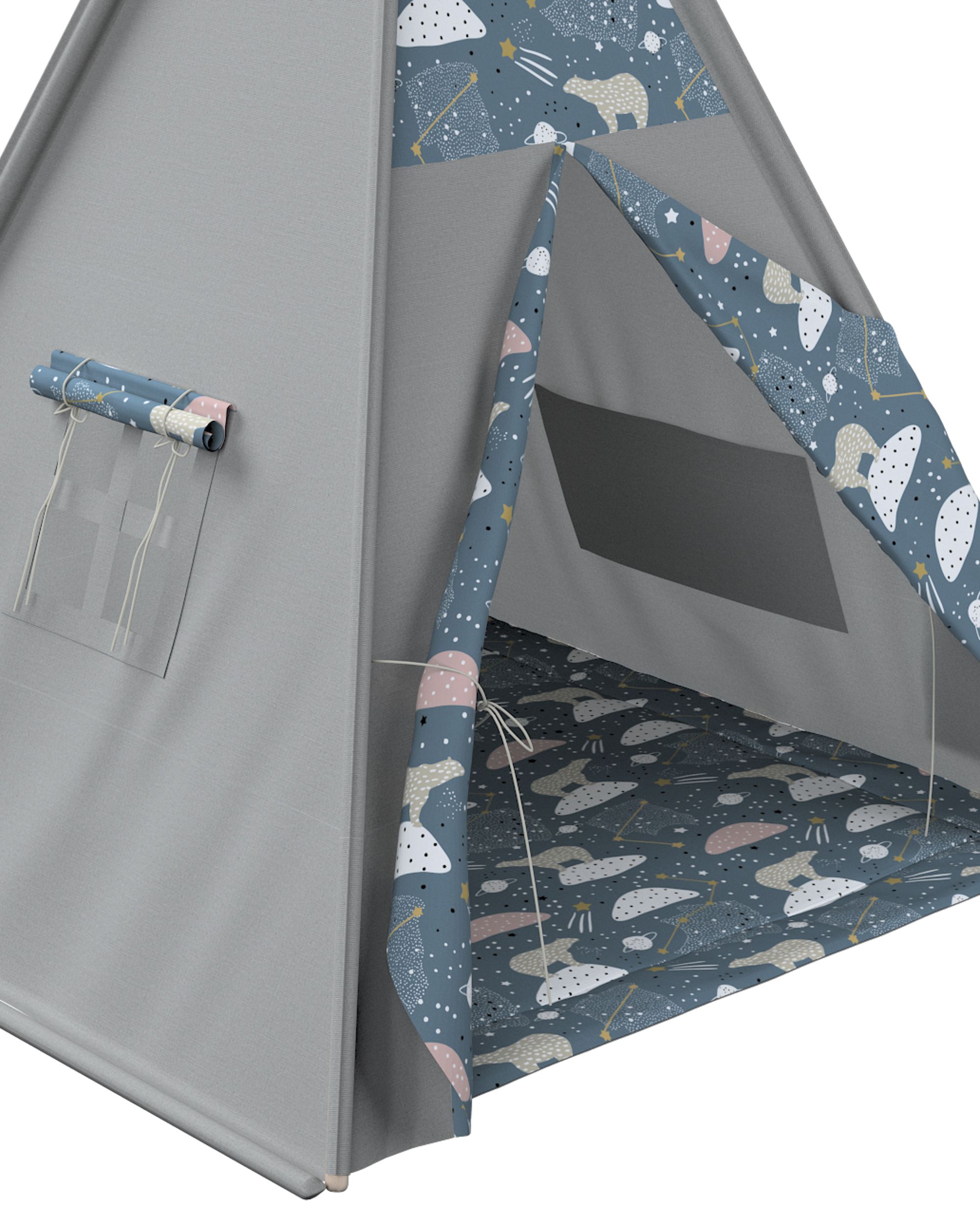 Tepee kilimėlis spalva mėlyna audinys raštuotas  (hover)