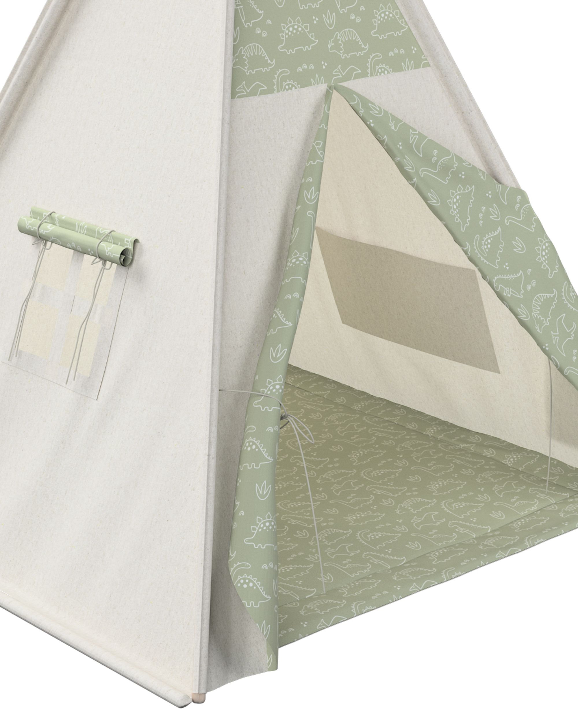 Tepee kilimėlis spalva žalia audinys raštuotas  (hover)