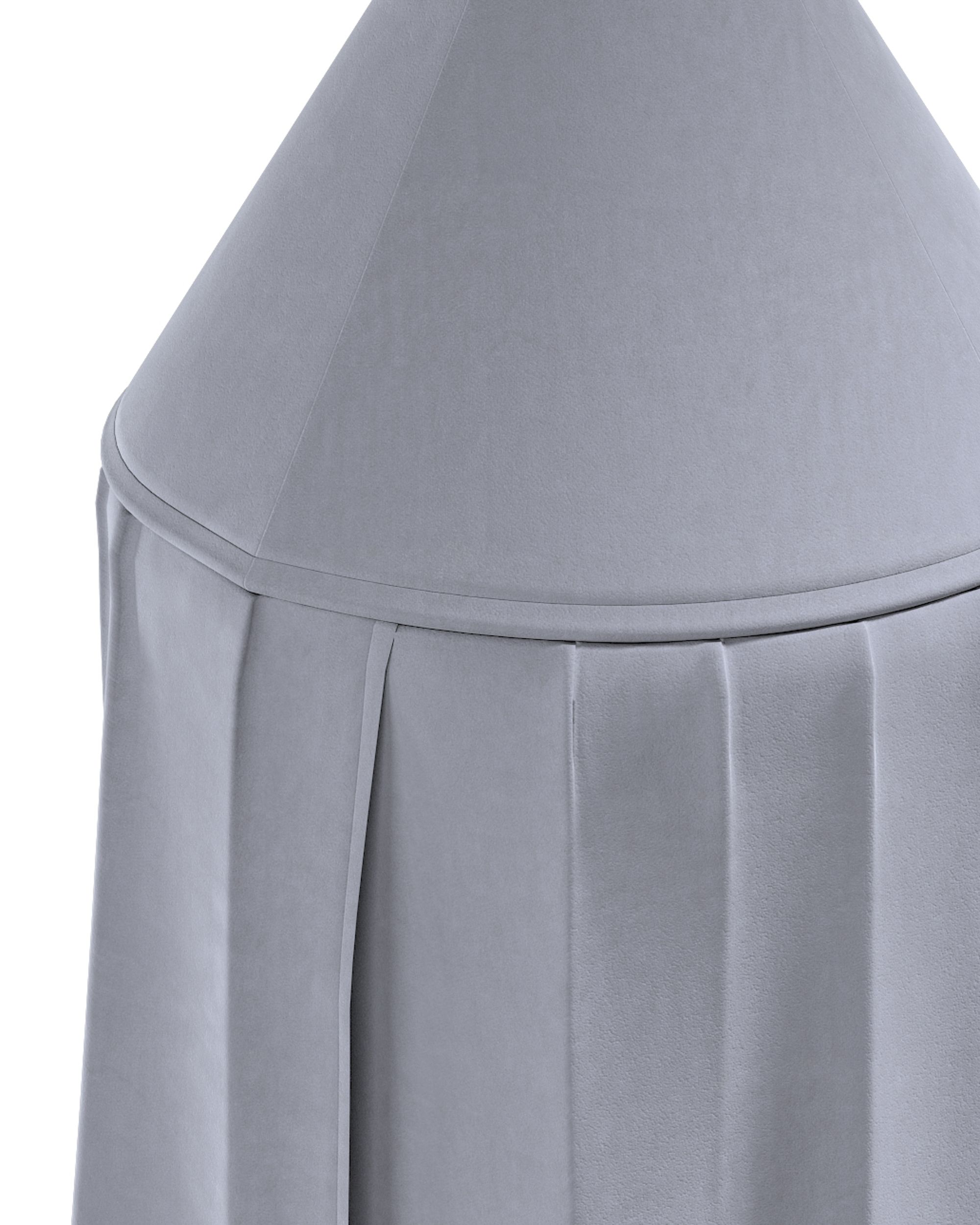 Pakabinama palapinė spalva pilka audinys blizgus, velvetinis/aksominis (hover)