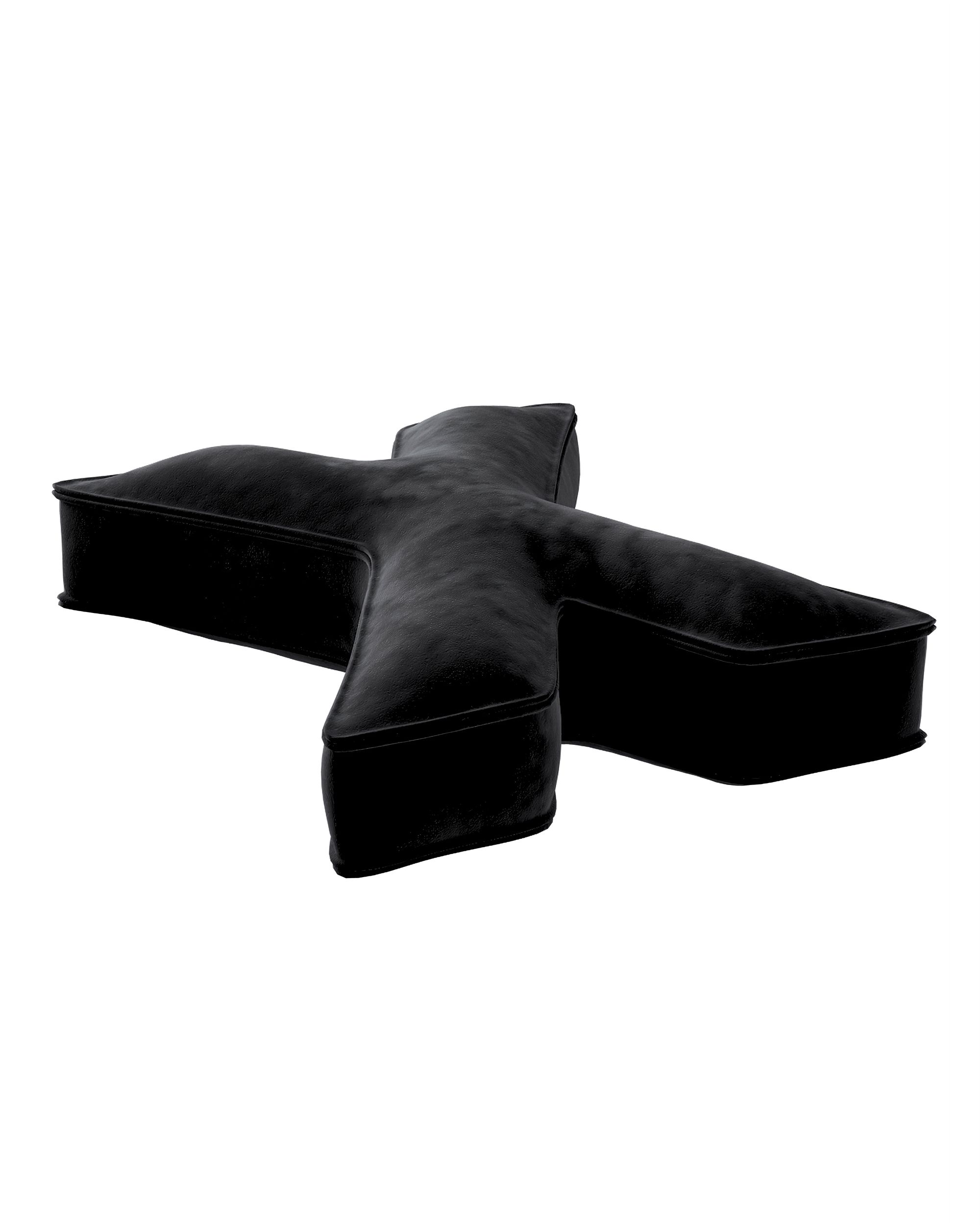Raidė pagalvėlė X spalva juoda audinys blizgus, velvetinis/aksominis (hover)