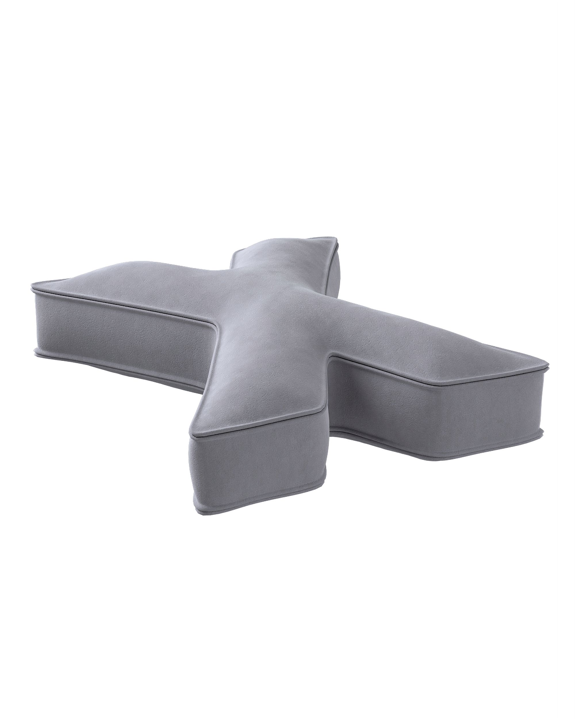 Raidė pagalvėlė X spalva pilka audinys blizgus, velvetinis/aksominis (hover)