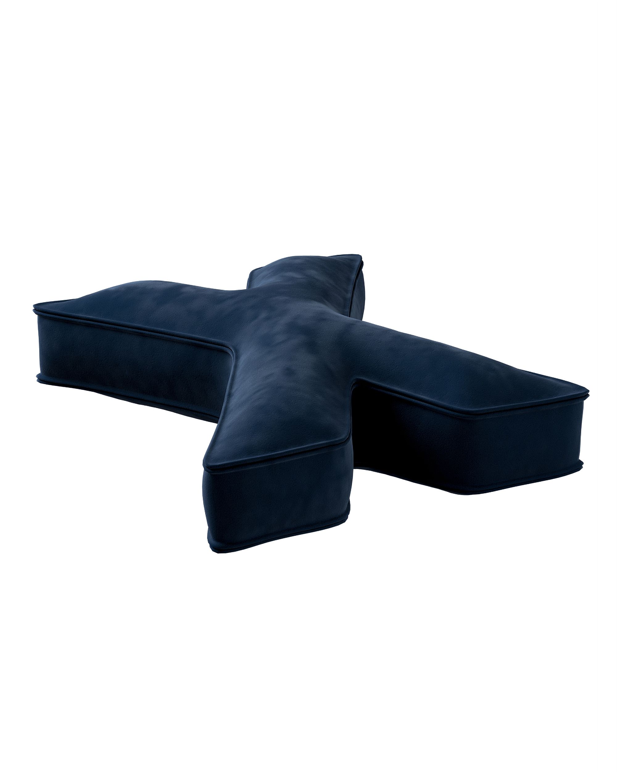 Raidė pagalvėlė X spalva tamsiai mėlyna audinys blizgus, velvetinis/aksominis (hover)
