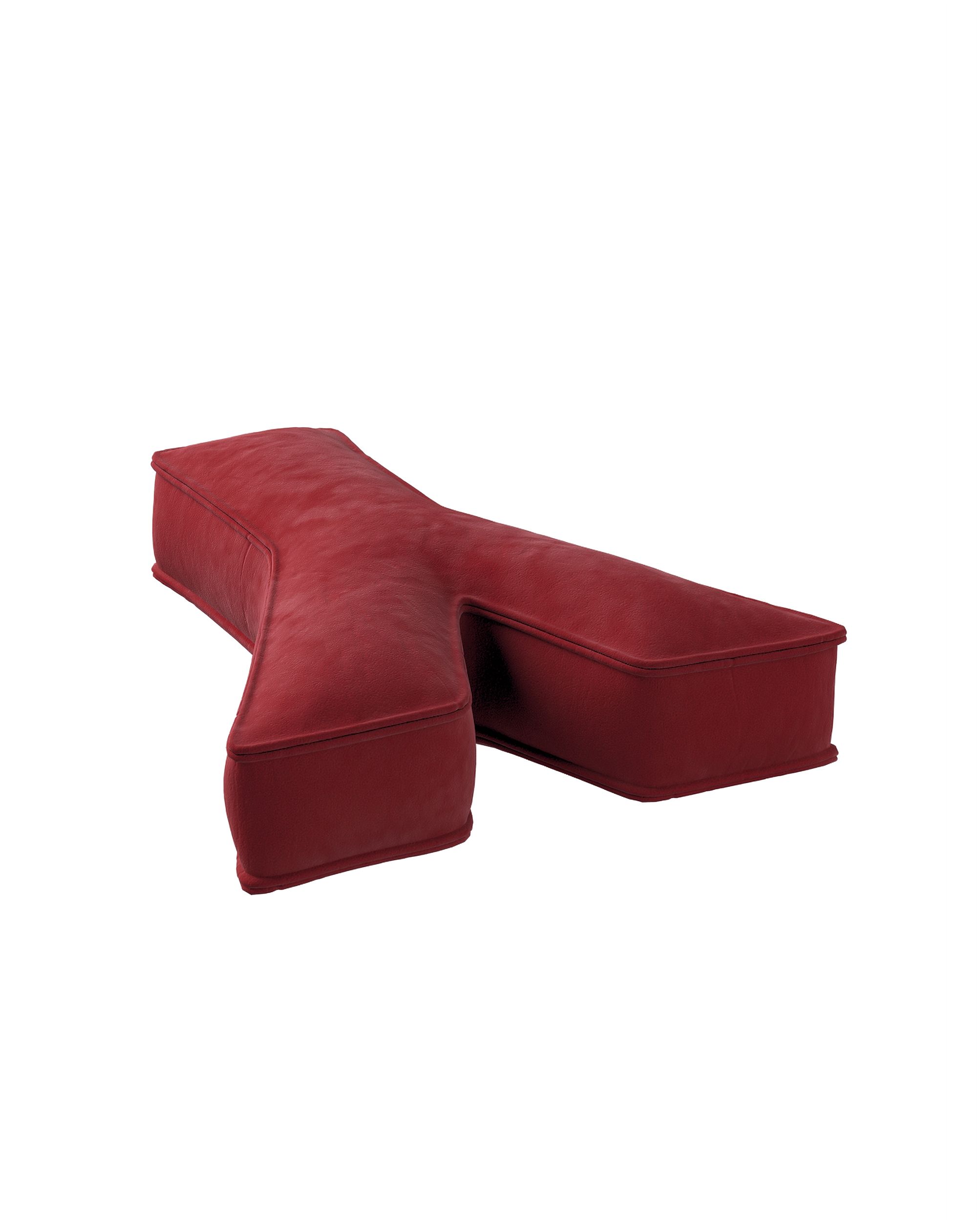 Raidė pagalvėlė Y spalva raudona audinys blizgus, velvetinis/aksominis (hover)