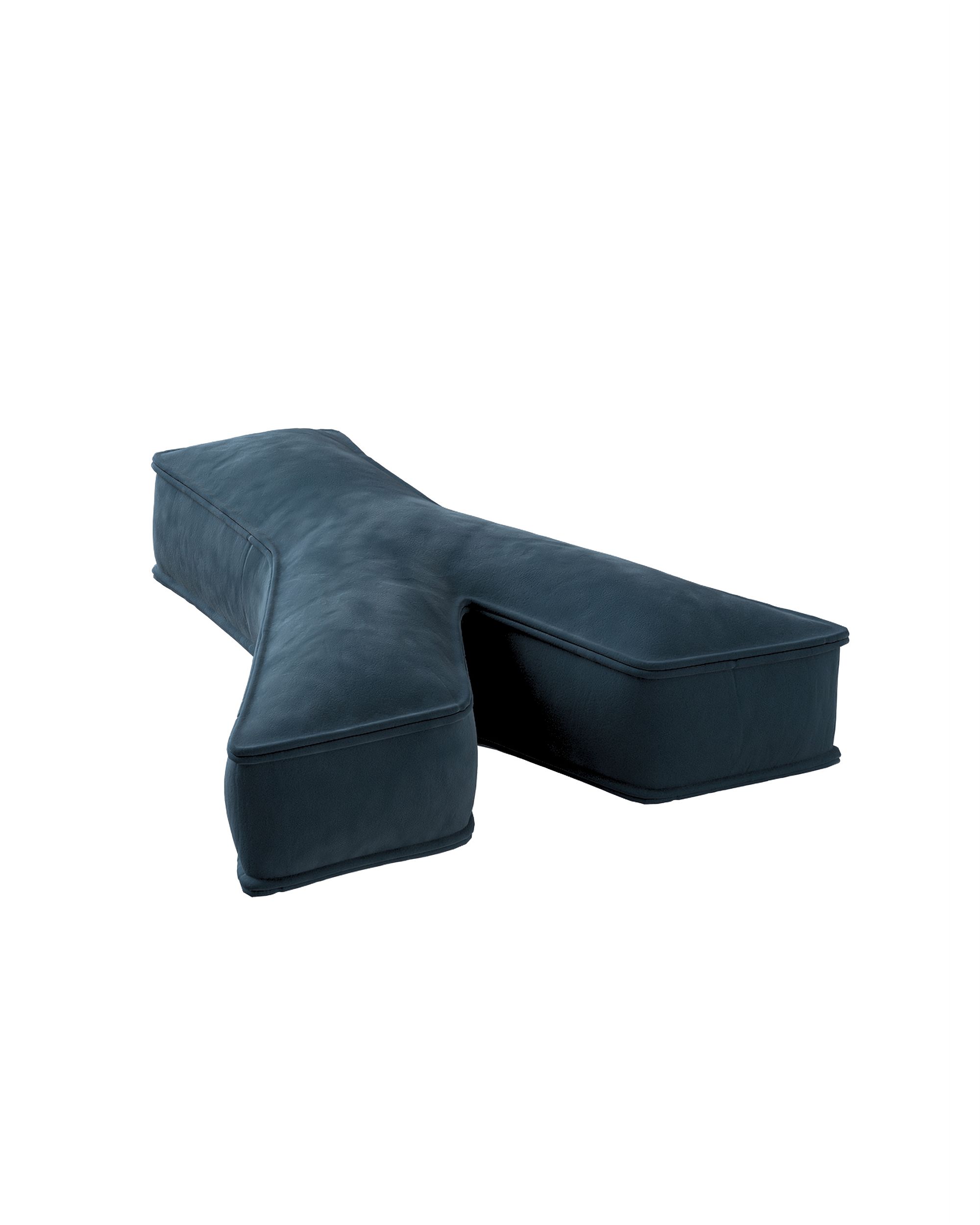 Raidė pagalvėlė Y spalva mėlyna audinys blizgus, velvetinis/aksominis (hover)