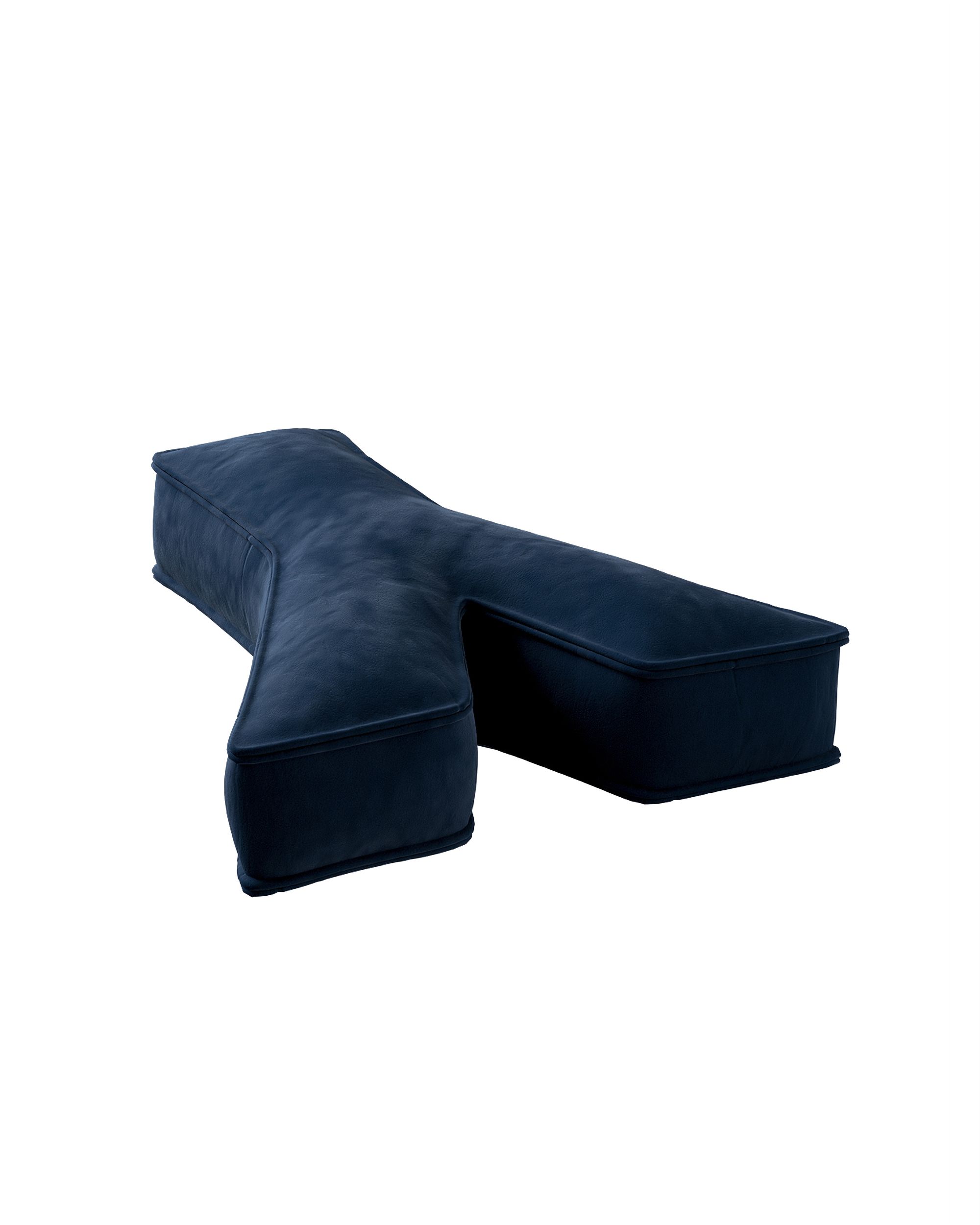 Raidė pagalvėlė Y spalva tamsiai mėlyna audinys blizgus, velvetinis/aksominis (hover)
