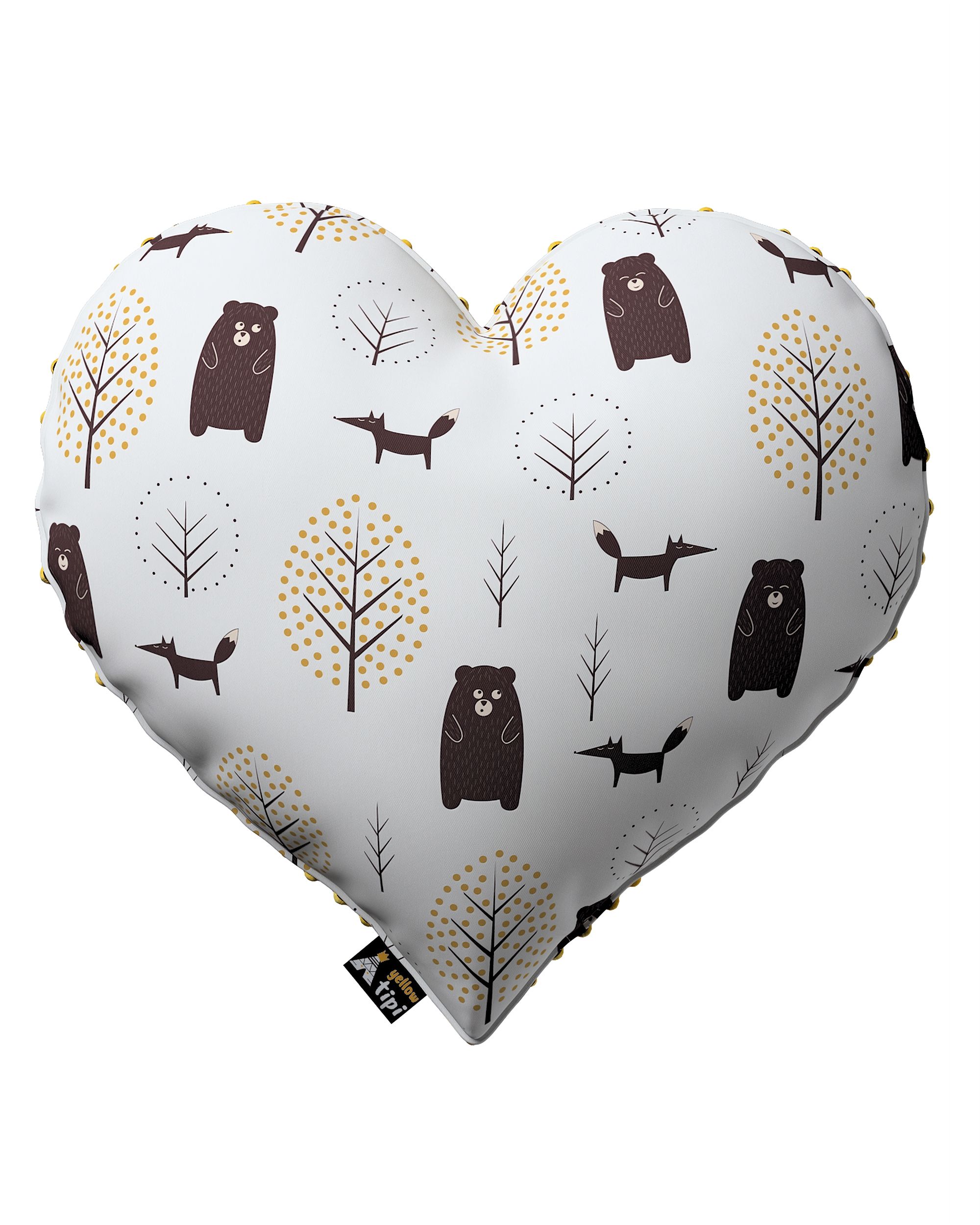 Heart of Love pagalvėlė spalva ruda audinys raštuotas 