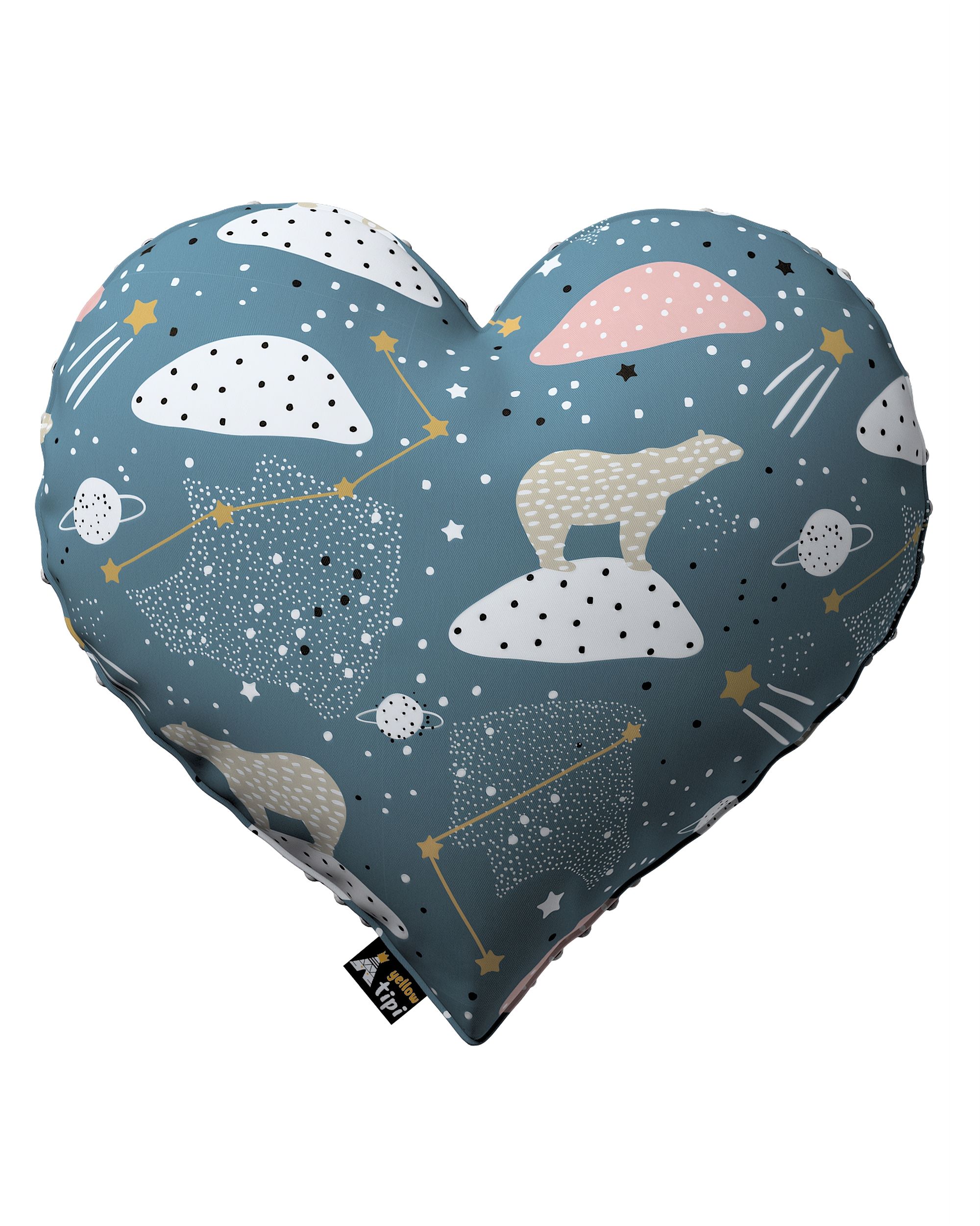 Heart of Love pagalvėlė spalva mėlyna audinys raštuotas 