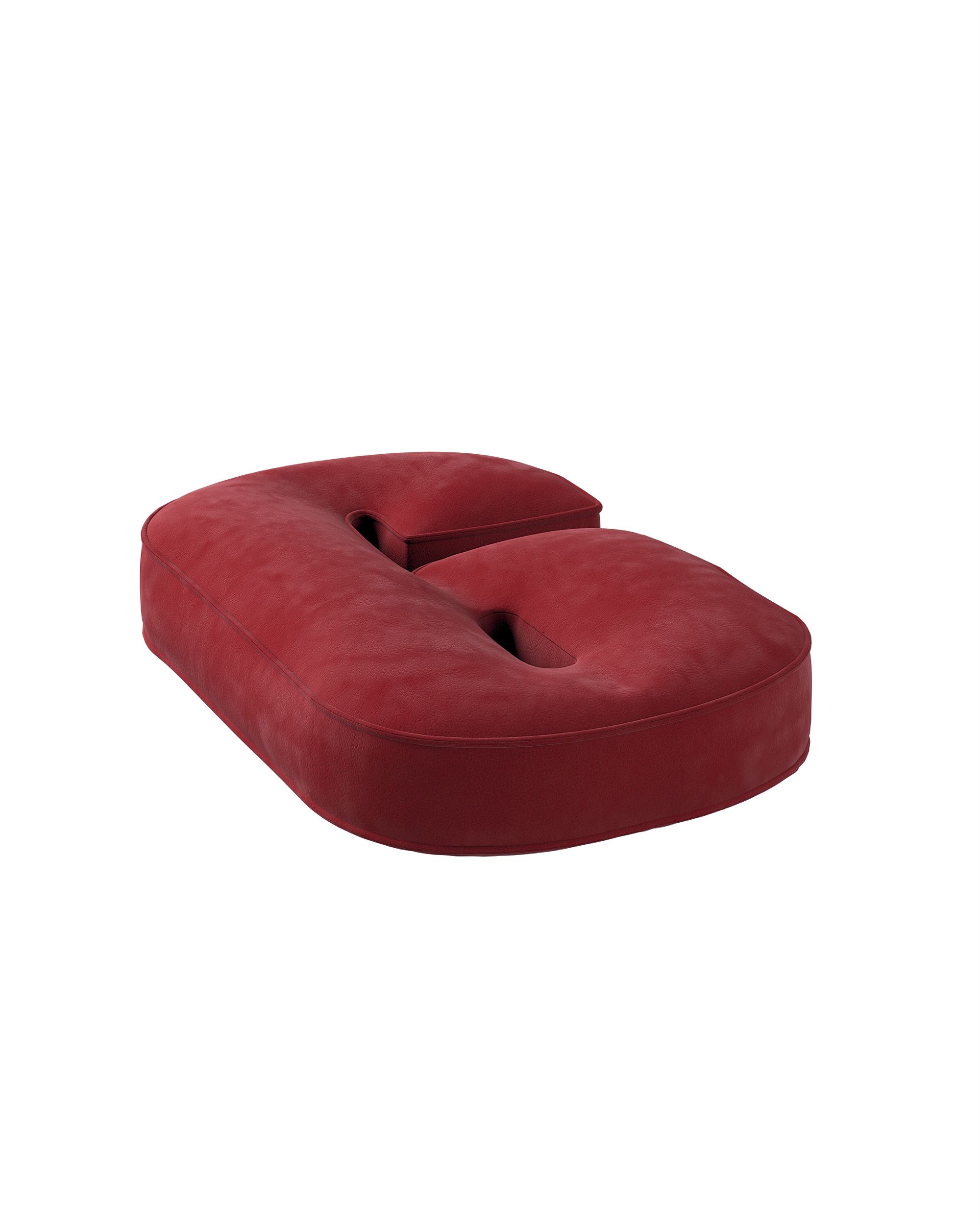 Pagalvėlė - skaičius 9 spalva raudona audinys blizgus, velvetinis/aksominis (hover)