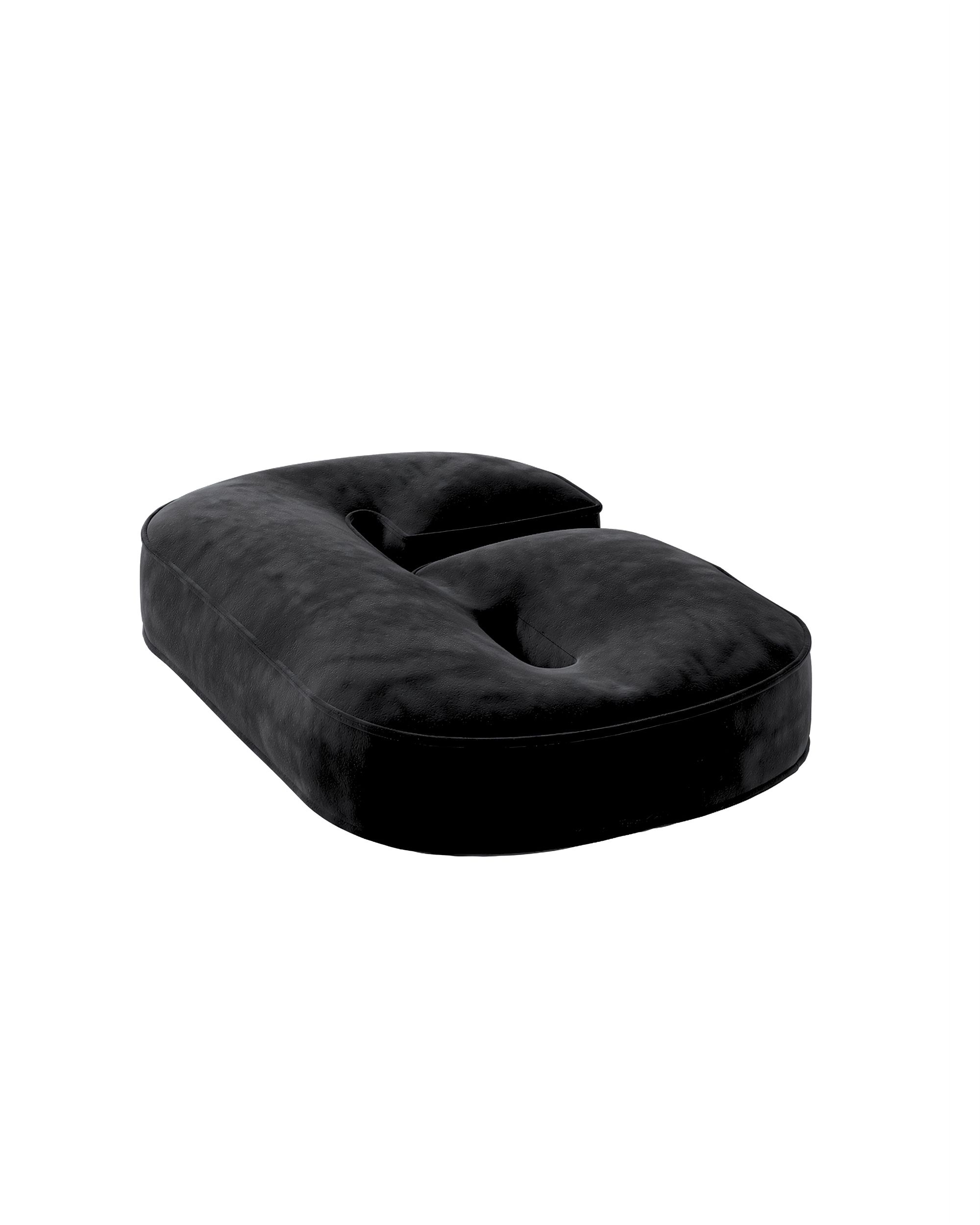 Pagalvėlė - skaičius 9 spalva juoda audinys blizgus, velvetinis/aksominis (hover)