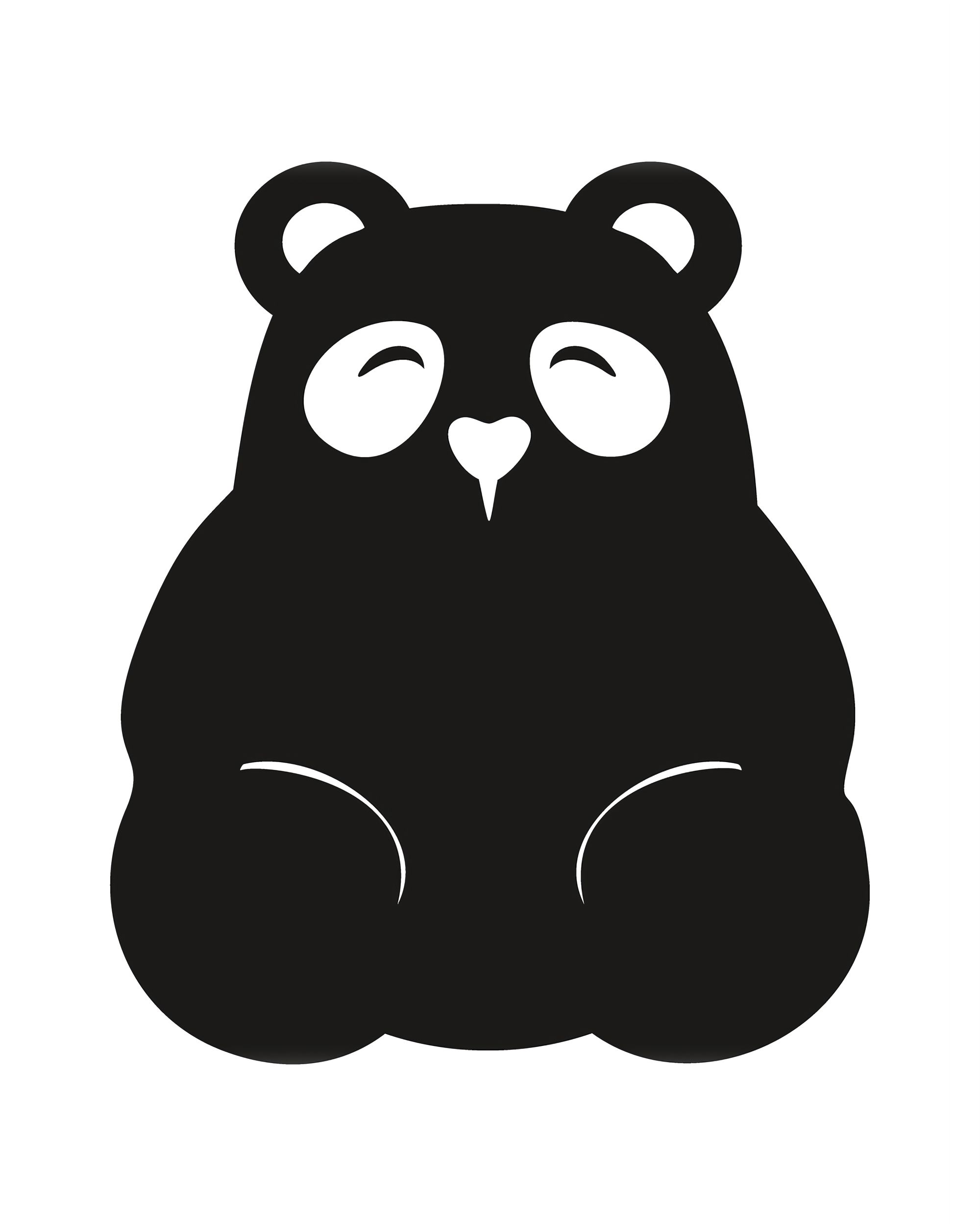 Panda meškutės lipdukas-paišymo lenta