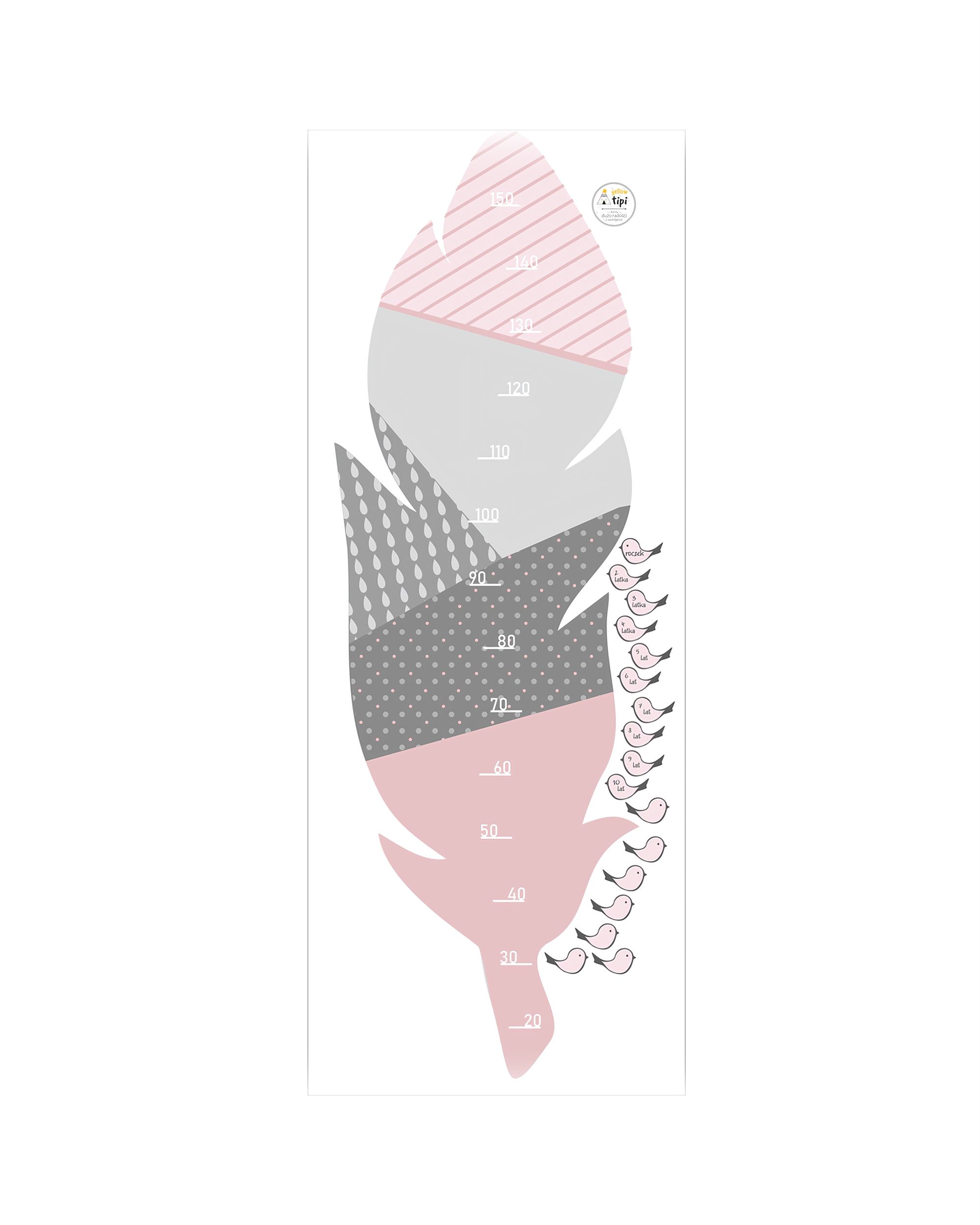 Feather rose ūgio matuoklis-lipdukas