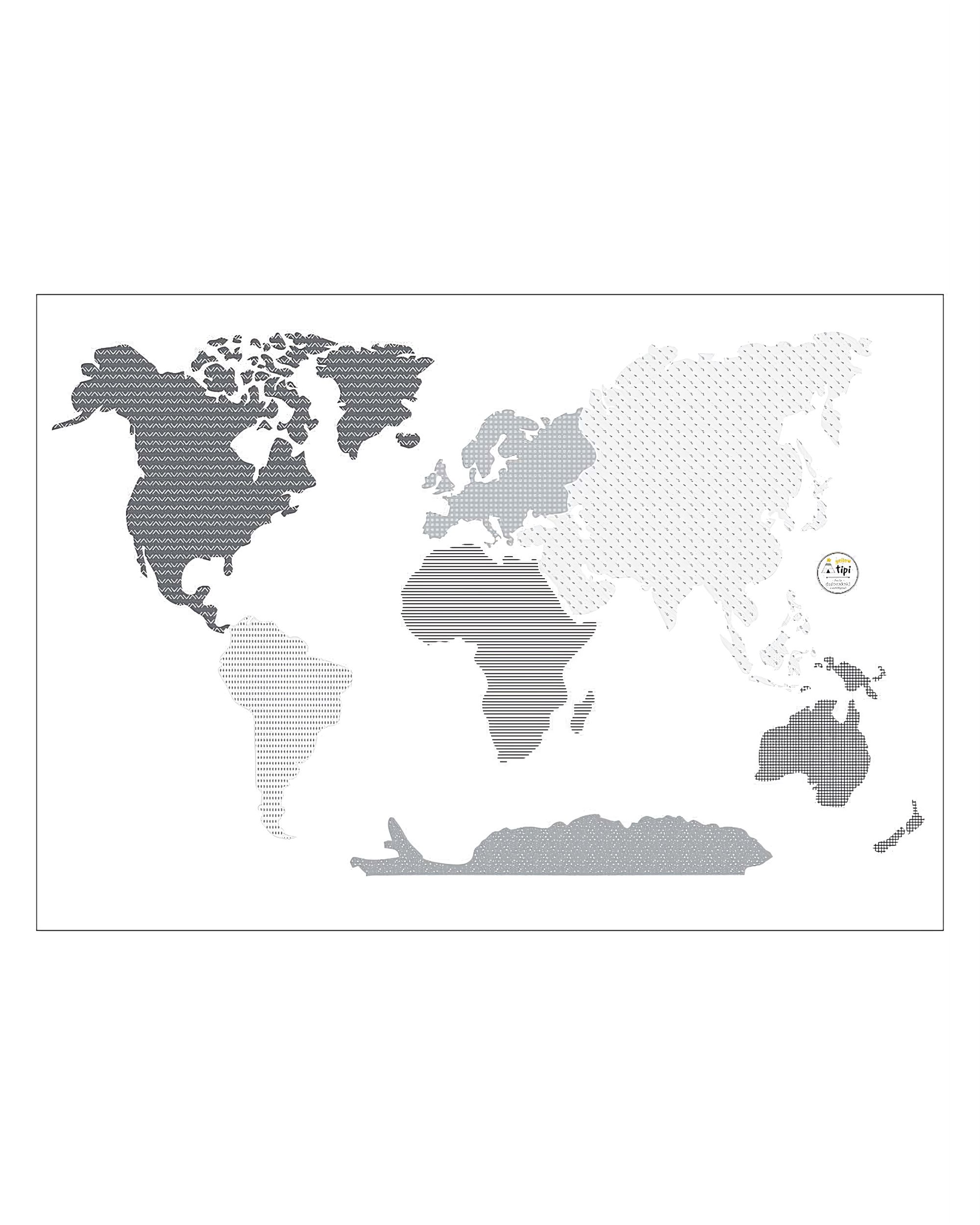 World Map juodas lipdukas