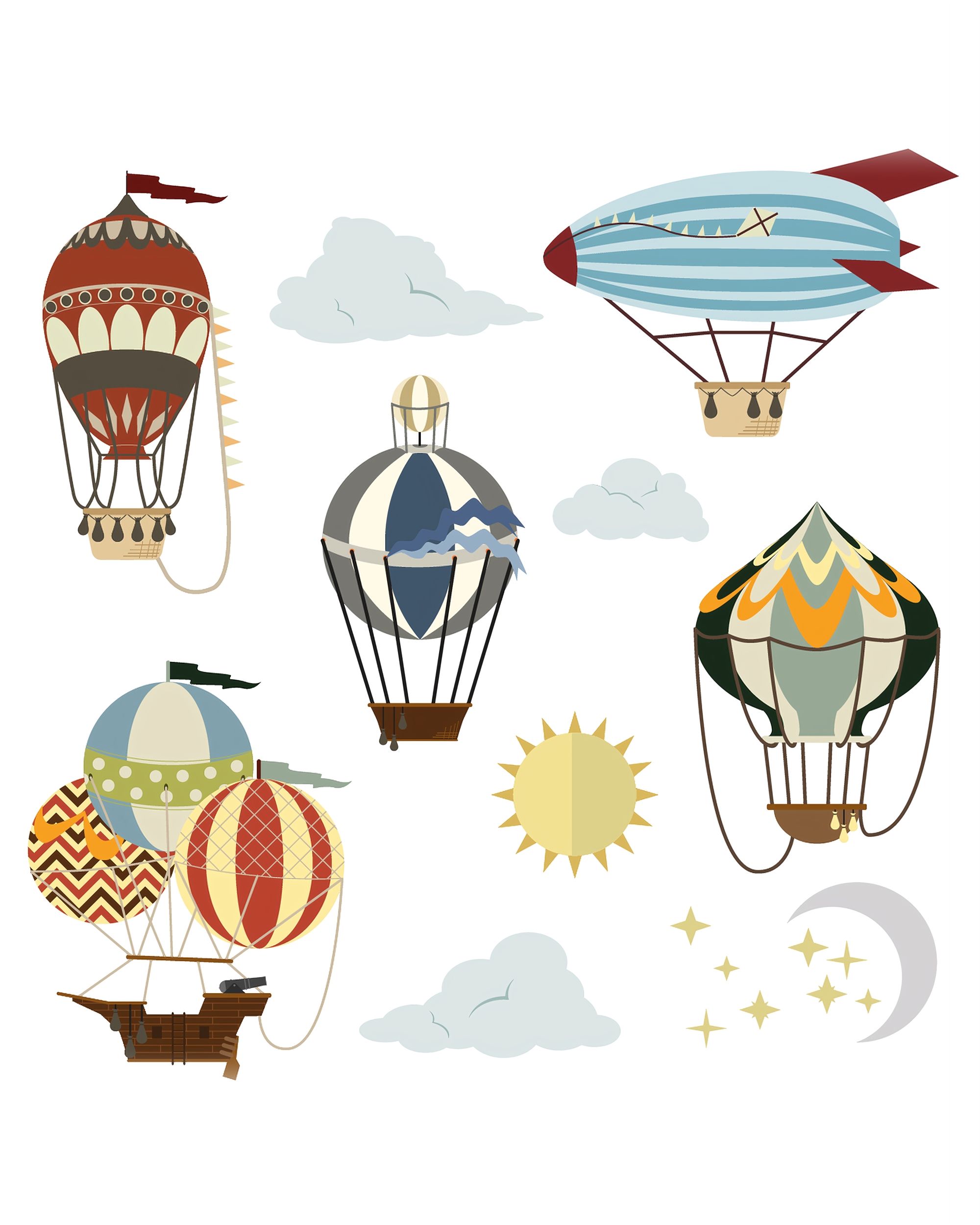 Travel Balloons lipdukų rinkinys
