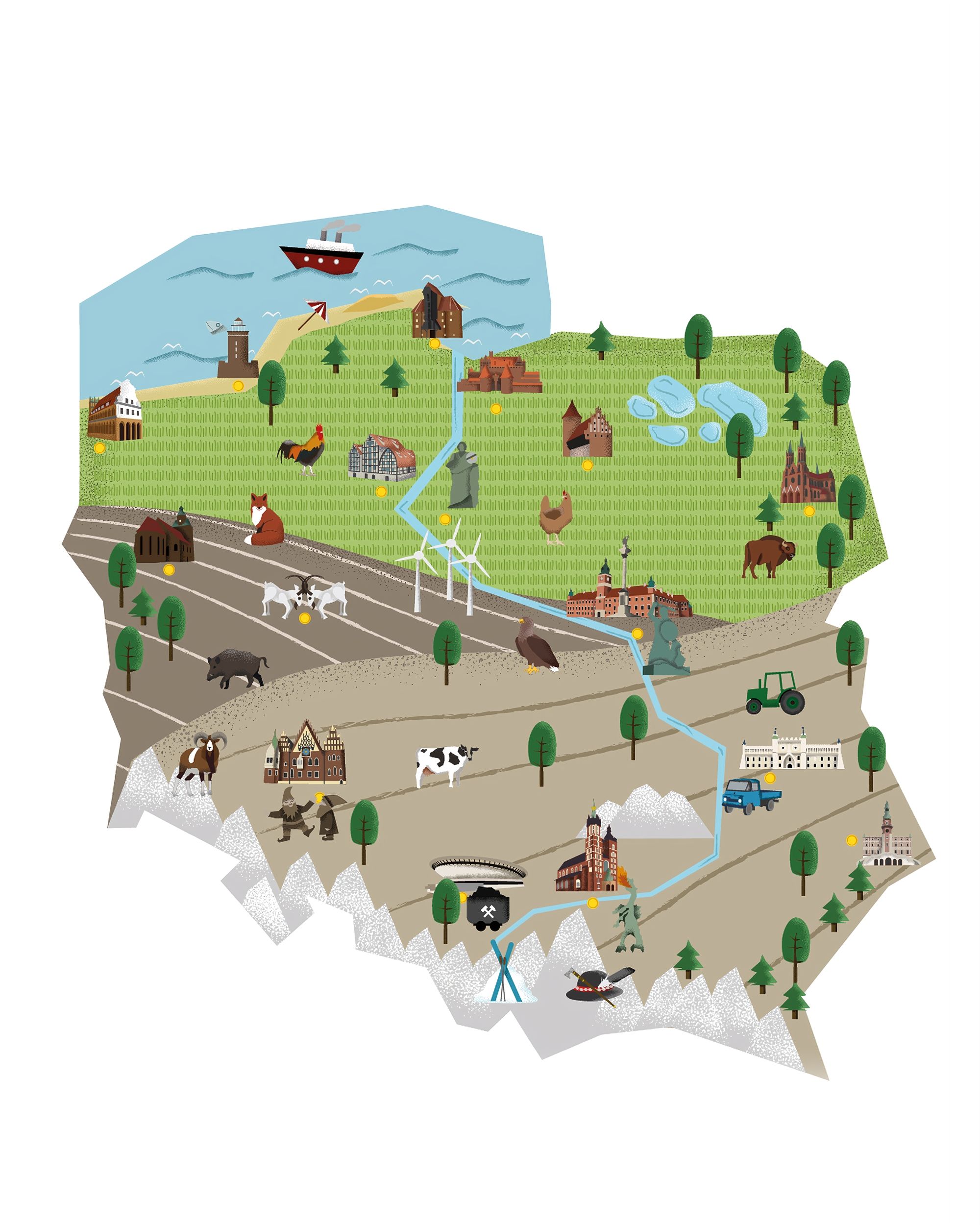 Naklejka Mapa Polski
