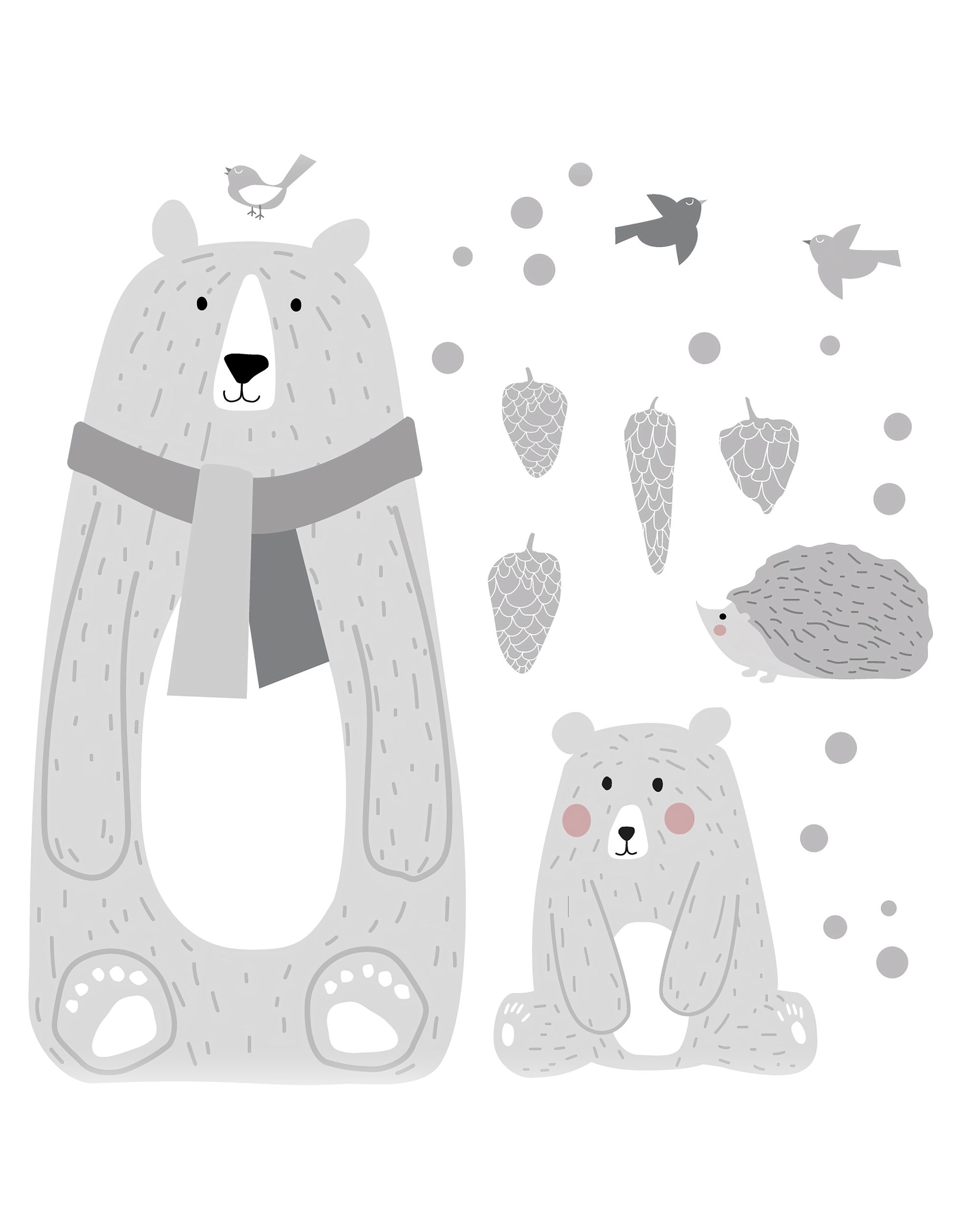 Bears grey lipdukų rinkinys