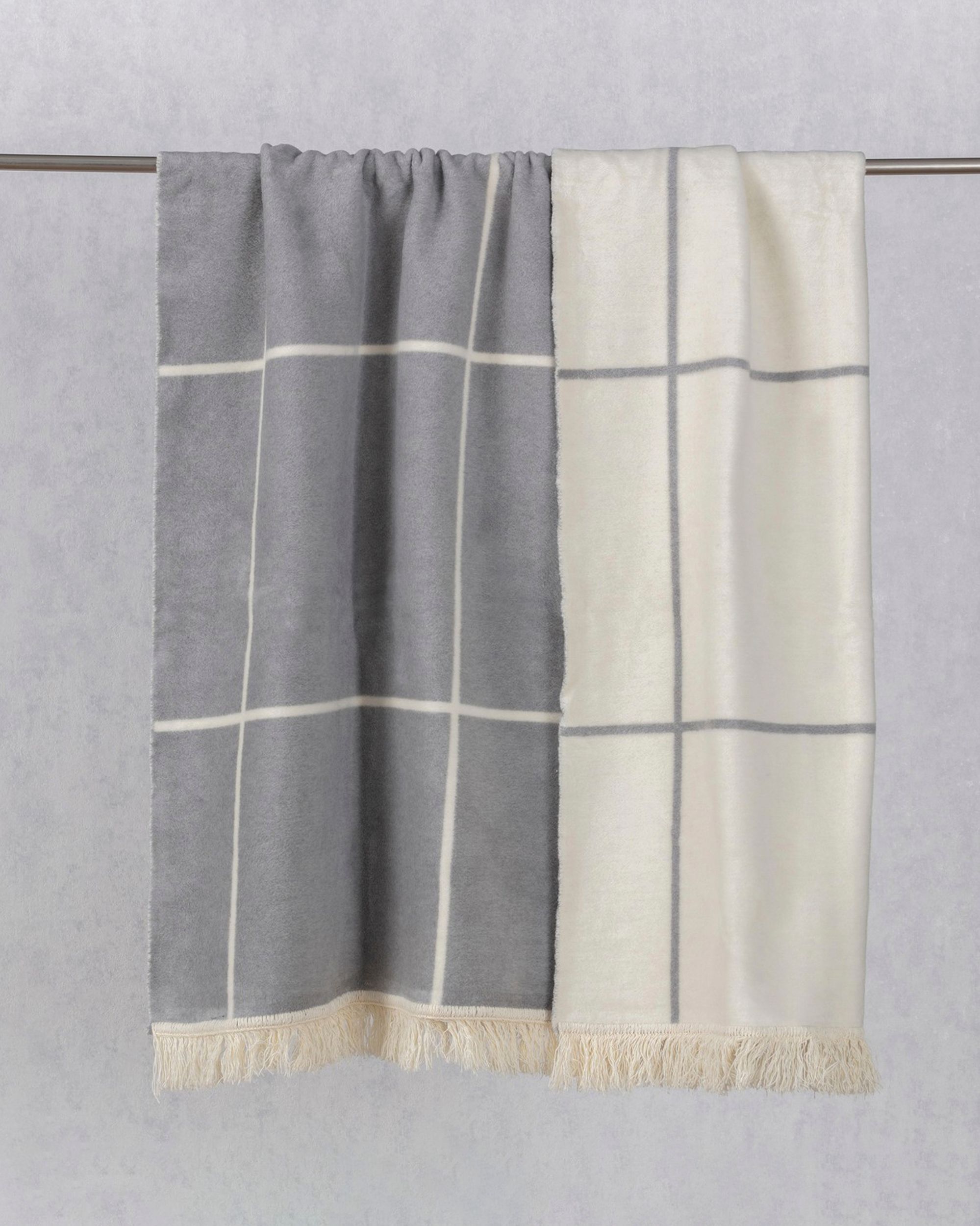 Pledas Cotton Cloud 150x200 Grey&Ecru Check (hover)