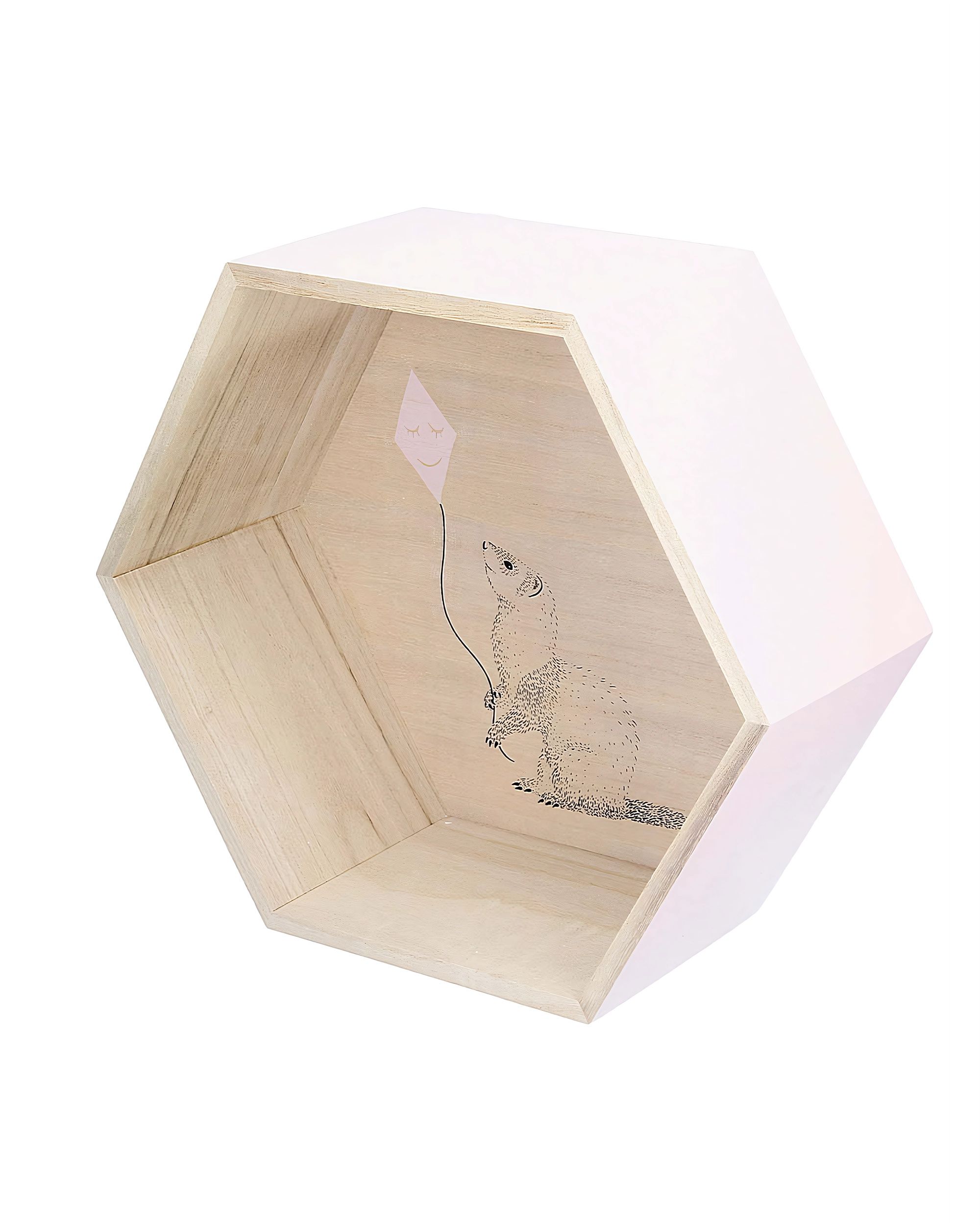 Hexagon pink lentyna 36cm (hover)