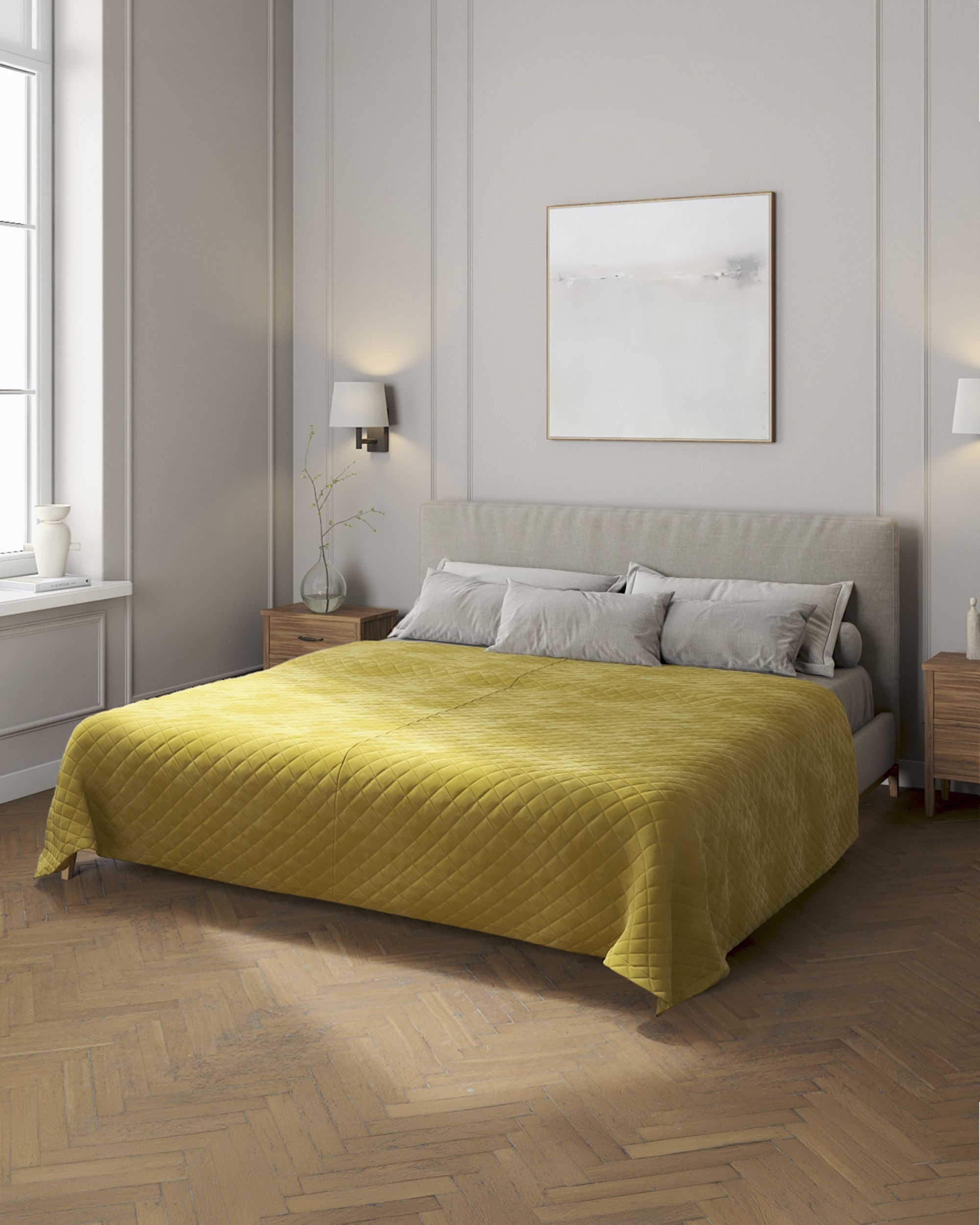 Posh Velvet lovatiesės spalva žalia audinys blizgus, velvetinis/aksominis